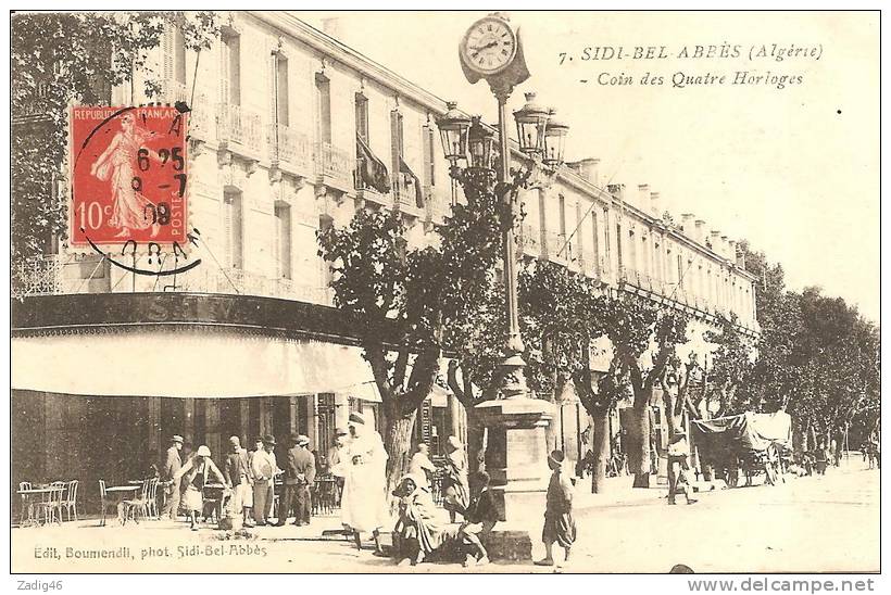 7 - SIDI-BEL-ABBES - COIN DES QUATRE HORLOGES